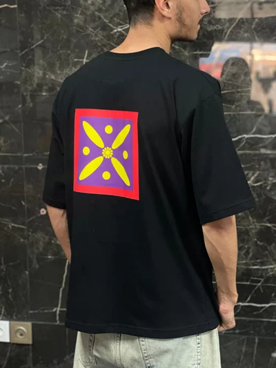 تیشرت باکسی 100 درصد نخ پنبه طرح درفش کاویانی