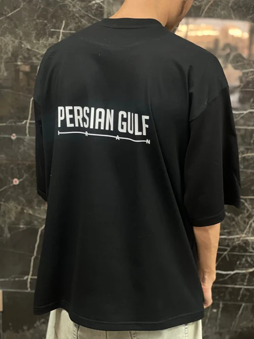 تیشرت باکسی 100 درصد نخ پنبه طرح پرشین گلف