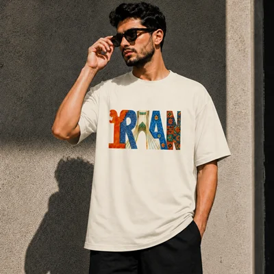 تی شرت اور سایز باکسی جنس دو نخ طرح ایران